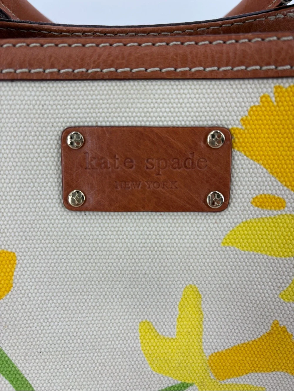 NWT Kate Spade Fairchild Gardens Quinn Canvas Leather Bag Handbag Natural OS